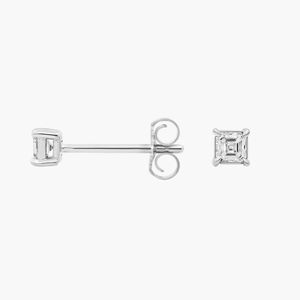 14K Yellow Gold Asscher Cut Lab Grown Diamond <b>Stud</b> <b>Earrings</b> - Product Image 2