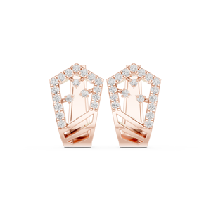 Pendientes de Plata de Ley 925 Chapados en Oro Rosa de 18K con Circonita, Corte Redondo Brillante, Joyería Minimalista de Lujo para Mujer - Product Image 2