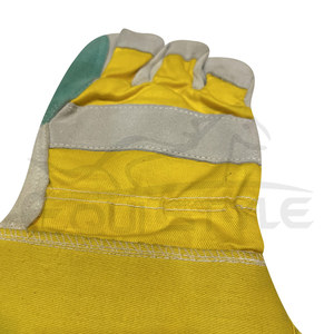Construction Work Gloves Wholesale Heavy Duty Cowhide Split Leather Safety Gloves Industrial Use Non Slip Rigger Gloves - Product Image 5