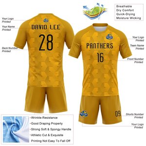 Uniforme de Voleibol Transpirable de Poliéster Amarillo Mostaza, 100% Poliéster, Secado Rápido, Logotipo Personalizado Sublimado - Product Image 3