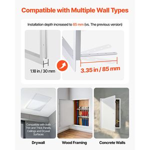 Pannello di Accesso per Cartongesso in Acciaio Zincato 25.3 X 17.2, Facile Installazione, Pannello di Servizio con Cerniere, Chiusura a Vite, Tipo di Montaggio Sospeso - Product Image 2