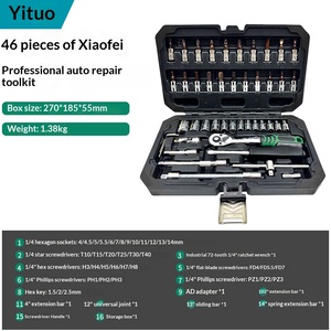 Juego de Herramientas Mecánicas de 216 Piezas, Juego de Llaves de Trinquete y Vasos de 1/4, 3/8 y 1/2 Pulgadas con Vasos Métricos para Reparación de Automóviles - Product Image 5