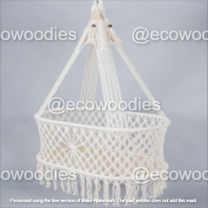 Columpio Colgante de Ratán de Alta Calidad, Elegante, Hamaca de Bambú, Cama Columpio, Cuna, Silla de Exterior con Cojín para Niños - Product Image 5