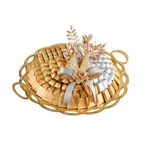 Bandeja de chocolate ovalada de diseño de lujo, de metal, de la mejor calidad, de acero inoxidable dorado, para servir chocolate en bodas y eventos. - Product Image 3