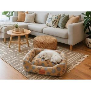 Cuccia per Cani Yommy con Design a Impronta di Zampa e Cuore, Tessuto Morbido in Flanella, Base Antiscivolo, 3 Misure S (42x55 Cm) M, Categoria Prodotto: Tappetini e Cuscini per Animali Domestici - Product Image 3