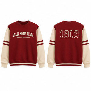 Sudadera Delta Sigma Theta con Cuello Redondo, Color Rojo Crema, Manga Raglán, Unisex, Informal, Tejida, para Otoño - Product Image 1