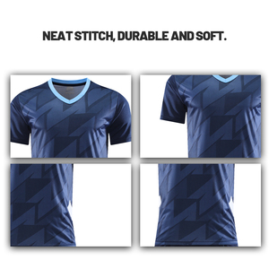 เสื้อฟุตบอลพิมพ์ลายโลโก้คุณภาพสูงแบบกำหนดเอง ชุดกีฬาตัดเย็บอัตโนมัติ แขนสั้นสำหรับผู้ใหญ่ ป้องกันแบคทีเรีย - Product Image 3
