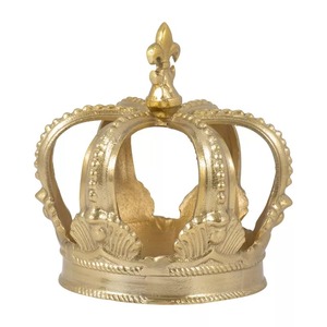 Sculpture Couronne Dorée 7x6,75 Pouces Faite à la Main Décoration Traditionnelle pour Présentation sur Table - Product Image 6
