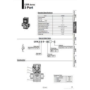 Vanne de contrôle pneumatique LVA200-02N-C Vanne liquide chimique haute pureté SMC Pneumatics - Product Image 1