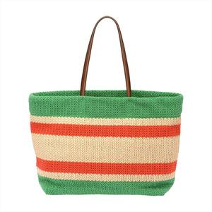 New Stylish Two-Handle Summer <b>Shoulder</b> <b>Bag</b> for Women Raffia Rainbow Striped Color-Block Straw Large Capacity Beach Holiday <b>Bag</b> - Product Image 6
