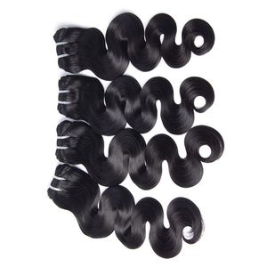 Extensiones de Cabello Humano Remy Indio con Ondas Suaves, Ondas Naturales, Color Negro Suave, 4 Paquetes - Product Image 1