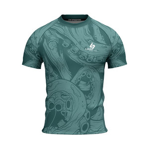 Custom Printed <b>Compression</b> <b>Shirt</b> <b>Men's</b> Short Sleeve Crew Neck Quick Dry Polyester Sportswear All Seasons Athletic Top - Product Image 1