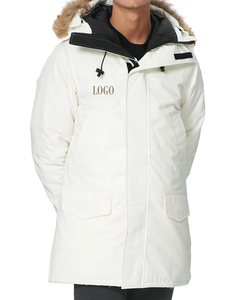 Parka Larga de Invierno para Hombre, Negra, con Capucha de Piel, Chaqueta Acolchada Cortavientos - Product Image 2