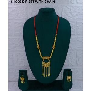 Exquisitos y Lujosos Conjuntos de Joyería de Moda para Bodas en el Medio Oriente, Estilo Dubái, de Aleación de Cobre con Baño de Oro, Collar y Pendientes para Mujer - Product Image 1