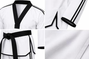 Uniforme de Judo Blanco de Moda con Ribete Negro, 100% Algodón, 140g, Secado Rápido, Transpirable, Unisex, Talla Adulto, Corte Regular, Kits de Artes Marciales - Product Image 4