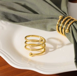Brass <b>Gold</b> Spiral Napkin <b>Rings</b> <b>Set</b> | Classic Coil Design Eco-Friendly Durable Napkin Holders | Elegant Dining Table Decor - Product Image 1