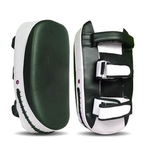 Almohadillas de Muay Thai personalizadas hechas con cuero genuino para juegos de boxeo y entrenamiento de MMA, almohadilla de enfoque de objetivo curvo para artes marciales - Product Image 3