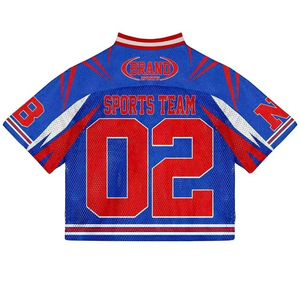 Streetwear <b>Soccer</b> Custom Sublimation Mesh Jersey OEM Football Shirt Men's Boxy American Football Jersey with Mesh Panels - Product Image 4