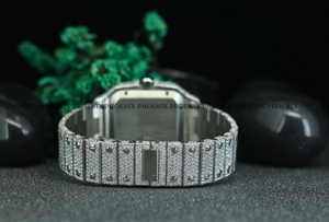 Luxury Iced Out <b>Square</b> <b>Men</b>’s Quartz <b>Watch</b> | Stainless Steel Hip Hop Diamond Bust Down Wristwatch Wholesale - Product Image 4