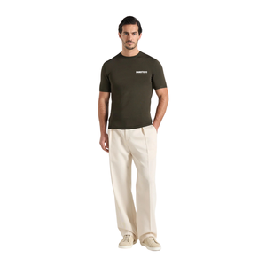 Camiseta de manga corta con cuello redondo para hombre, de punto texturizado, corte ajustado, estampado en el pecho, informal, venta al por mayor, OEM, camisetas de algodón tipo jersey - Product Image 1