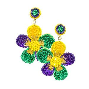 Pendientes hechos a mano con cuentas de semillas indias multicolor, joyería de diseño bohemio a mejor precio. - Product Image 3