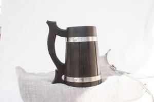 Handmade Wooden Beer <b>Mug</b> Stainless Steel Insert Classic Design Hand Grip Dishwasher Microwave Safe Solid Pattern Gift <b>Box</b> for - Product Image 6