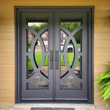 Puerta de Hierro Forjado Premium, Puerta de Entrada Decorativa de Hierro con Detalles Forjados a Mano, Vidrio Templado y Características de Seguridad - Product Image 3