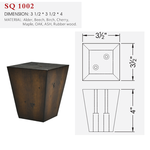 Pieds de canapé carrés coniques en bois massif, pieds de meubles de remplacement pour canapé, armoire, table, couleur noyer, OEM personnalisé - Product Image 6