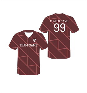 Maillot de baseball personnalisé à imprimé géométrique, sublimé, col en V, manches courtes, polyester respirant, toutes saisons, unisexe, adulte - Product Image 1