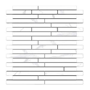Carrara Linear Strip Crystal Brick Collection <b>Mosaic</b> Tiles 12x12 300x300mm Acid-Resistant Antibacterial Backsplash Home Decor - Product Image 1