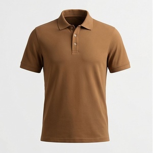 Chemise décontractée pour homme en piqué 100 % polyester bleu marine à manches courtes, respirante, infroissable, coupe classique, design tricoté uni - Product Image 1