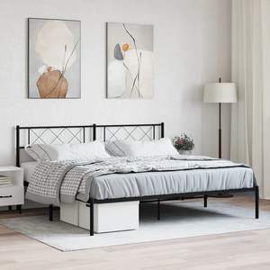 Estructura de Cama Doble de Metal con Recubrimiento de Polvo Negro - Product Image 1