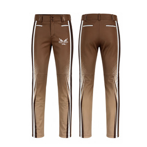Pantalones de Béisbol Sublimados para Jóvenes y Hombres, Corte Ajustado, Transpirables, de Secado Rápido, Diseño a Rayas con Bolsillos - Product Image 1