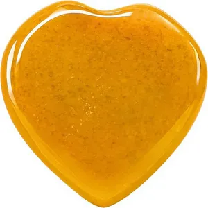 Cristal de Jaspe Amarillo Natural de 30 mm, Corazón Tallado y Pulido, Gema, Arte Popular, Mini Artesanía en Piedra, Recuerdos, Feng Shui, Flor - Product Image 3