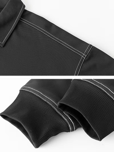 Men's Sportswear Set Solid Color Versatile Turtleneck POLO Sweatshirt Straight-Leg Long Pants Fleece 100% Cotton Quick Dry - Product Image 4