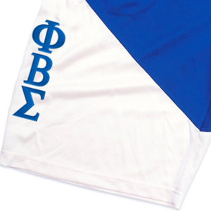 กางเกงบาสเก็ตบอลสีน้ำเงินรอยัล Phi Beta Sigma ลายตัวอักษรกรีก 14 ตัว กางเกงกีฬาโพลีเอสเตอร์สำหรับผู้ชาย - Product Image 3