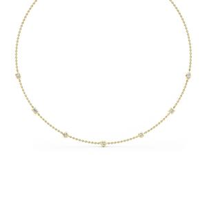Collier chaîne avec diamants de laboratoire multiformes (cœur, radiant, marquise, rond) 1,09 CTW en or rose 9K, 18 pouces, VS+, Luxe - Product Image 6