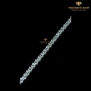 สร้อยข้อมือเทนนิสทรงลูกแพร์แบบสลับขึ้นลง 10 กะรัตเพชร CVD แล็บโกรว์ 14k ทองคำแท้ ความใส VVS-VS สี D-E-F - Product Image 6