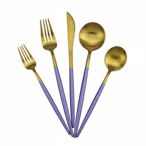 Juego de cubiertos de acero inoxidable de alta calidad, juego de cubiertos plateados mate, vajilla moderna de lujo para el hogar y restaurante - Product Image 2