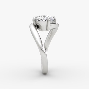 Lab Grown <b>Diamond</b> Oval Solitaire Engagement <b>Ring</b> With Twisted Band Design - Product Image 1