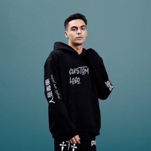 Survêtement Homme Personnalisé en Coton Molletonné Lourd avec Logo Imprimé, Idéal pour le Jogging, Design Surdimensionné, Vente en Gros - Product Image 4
