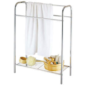 Porte-serviettes sur pied en métal chromé à 2 barres, style moderne, pour salle de bain, vente en gros OEM, directement de Taïwan, pour la maison et le bricolage (DIY) - eBay - Product Image 5