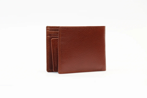 Tarjetero de Cuero Genuino de Alta Calidad para Hombre, Color Marrón Claro, Plegable, Ligero, Personalizado, Premium, Diseño Corto, Directo de Fábrica - Product Image 5