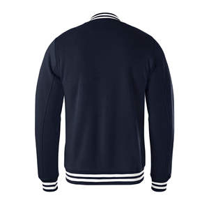 เสื้อแจ็คเก็ตวาร์ซิตี้สีกรมท่าสำหรับผู้ชาย สไตล์พรีปปี้ ปกคอพับ ทรงปกติ เหมาะสำหรับใส่ในฤดูใบไม้ร่วง ทำจากผ้าฟลีซ ปิดด้วยกระดุม - Product Image 2