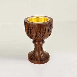 Élégant ensemble de brûleurs d'encens en bois avec gravures de feuilles, socles cannelés et coupelles métalliques dorées pour l'aromathérapie - Product Image 5