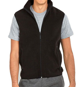 2026 Wholesale Men's Winter Stand Polar Sleeveless <b>Fleece</b> Vest Gym Active Wear Clothing Pockets Customized Casual Windproof - Product Image 3