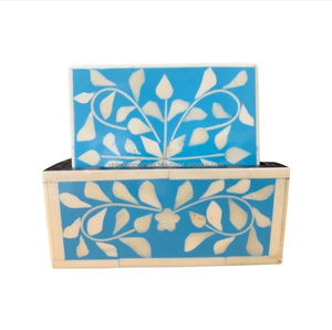 Handmade Luxury Eco-Friendly Bone Inlay Square Tea <b>Coaster</b> Set Indian Handicraft Safe <b>Table</b> Use Pad Design Unique Drinking - Product Image 6