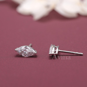 IGI Certified Lab Grown Diamond Marquise <b>Stud</b> Earrings Solid 925 Sterling <b>Silver</b> Solitaire Diamond <b>Stud</b> Earrings - Product Image 4