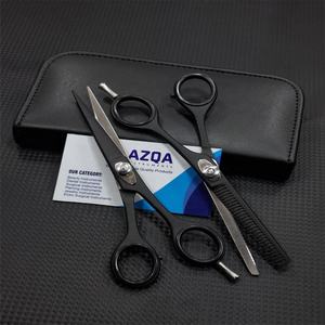 Ensemble de ciseaux de coiffure en acier inoxydable ultra-affûtés pour salon de coiffure, finition noire mate moderne, pour droitiers, pour coiffure professionnelle - Product Image 1