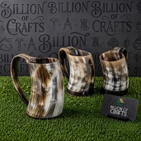 Mug à boire artisanal en corne de buffle, forme naturelle, poli, style rustique, objet de collection, corne naturelle, style Viking